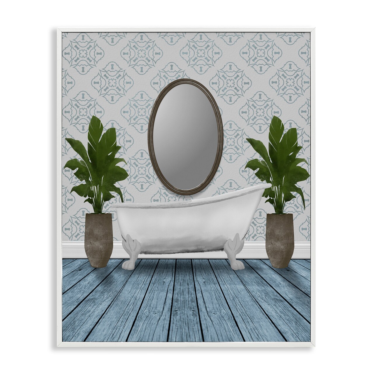 Stupell Industries Restful Wash Bathtub Framed Giclee, design by Marcus Prime